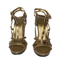 Chanel Rose Gold Sandals Cracked Leather Open Toe LED Light 36.5eu Resort 2015