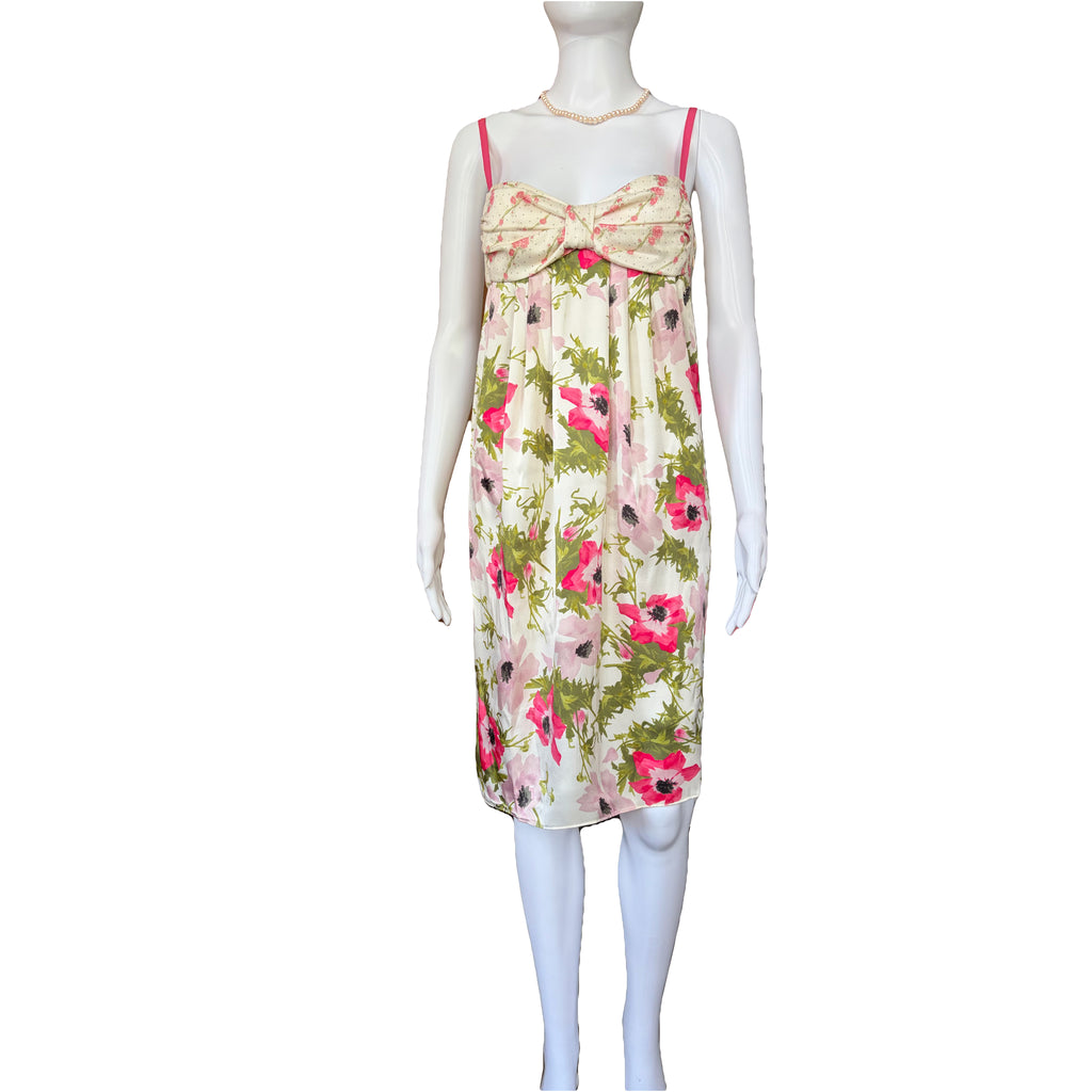 John Galliano 2000s Floral Midi Dress 100% Silk 40IT