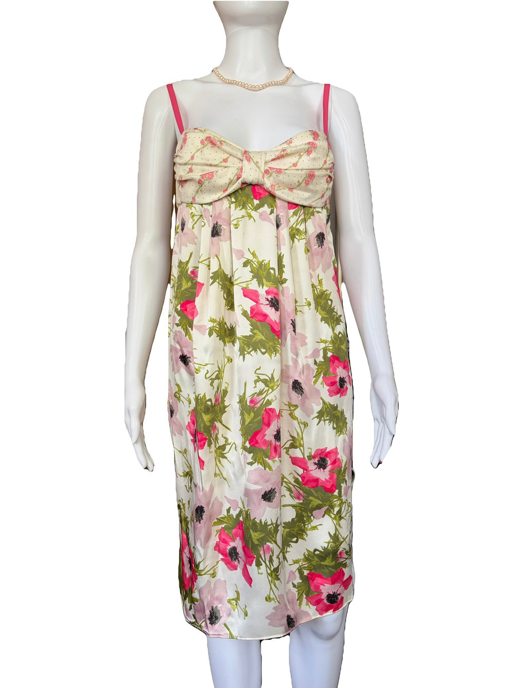 John Galliano 2000s Floral Midi Dress 100% Silk 40IT