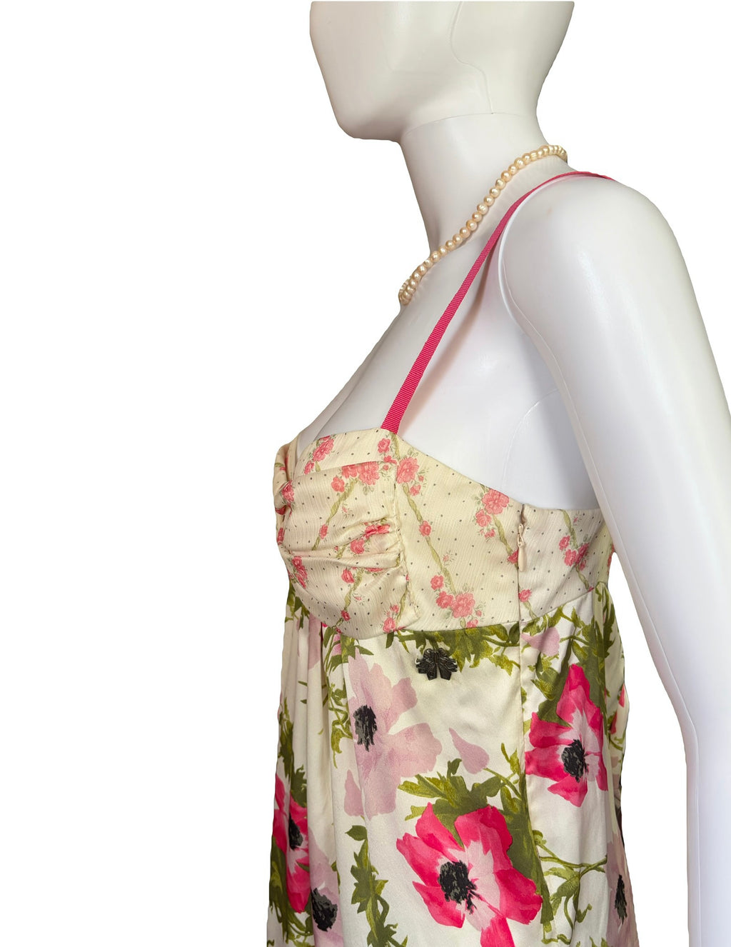 John Galliano 2000s Floral Midi Dress 100% Silk 40IT