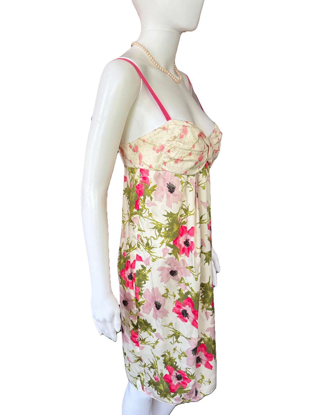 John Galliano 2000s Floral Midi Dress 100% Silk 40IT