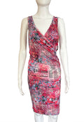 John Galliano Gazette Newspaper Print Pink Midi Dress 38IT Vintage 2000s