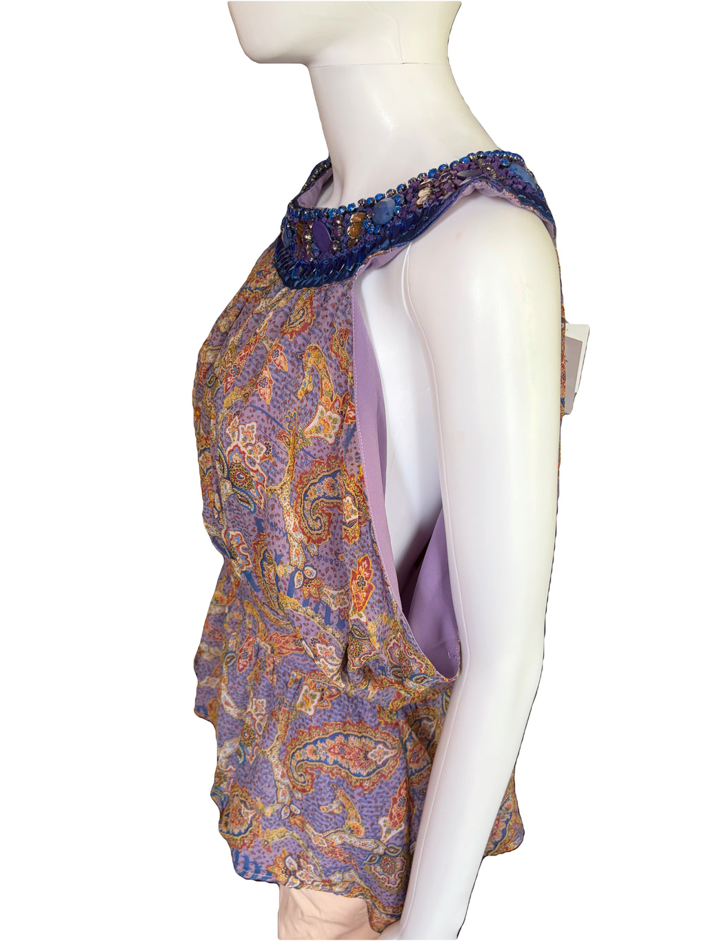 John Galliano 2000 Vintage Paisley Top Embellished Sequins.