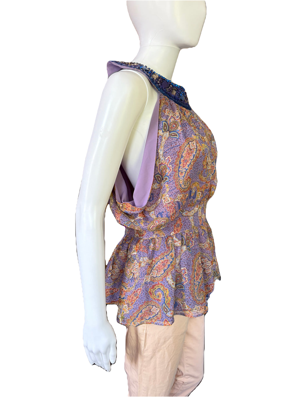 John Galliano 2000 Vintage Paisley Top Embellished Sequins.