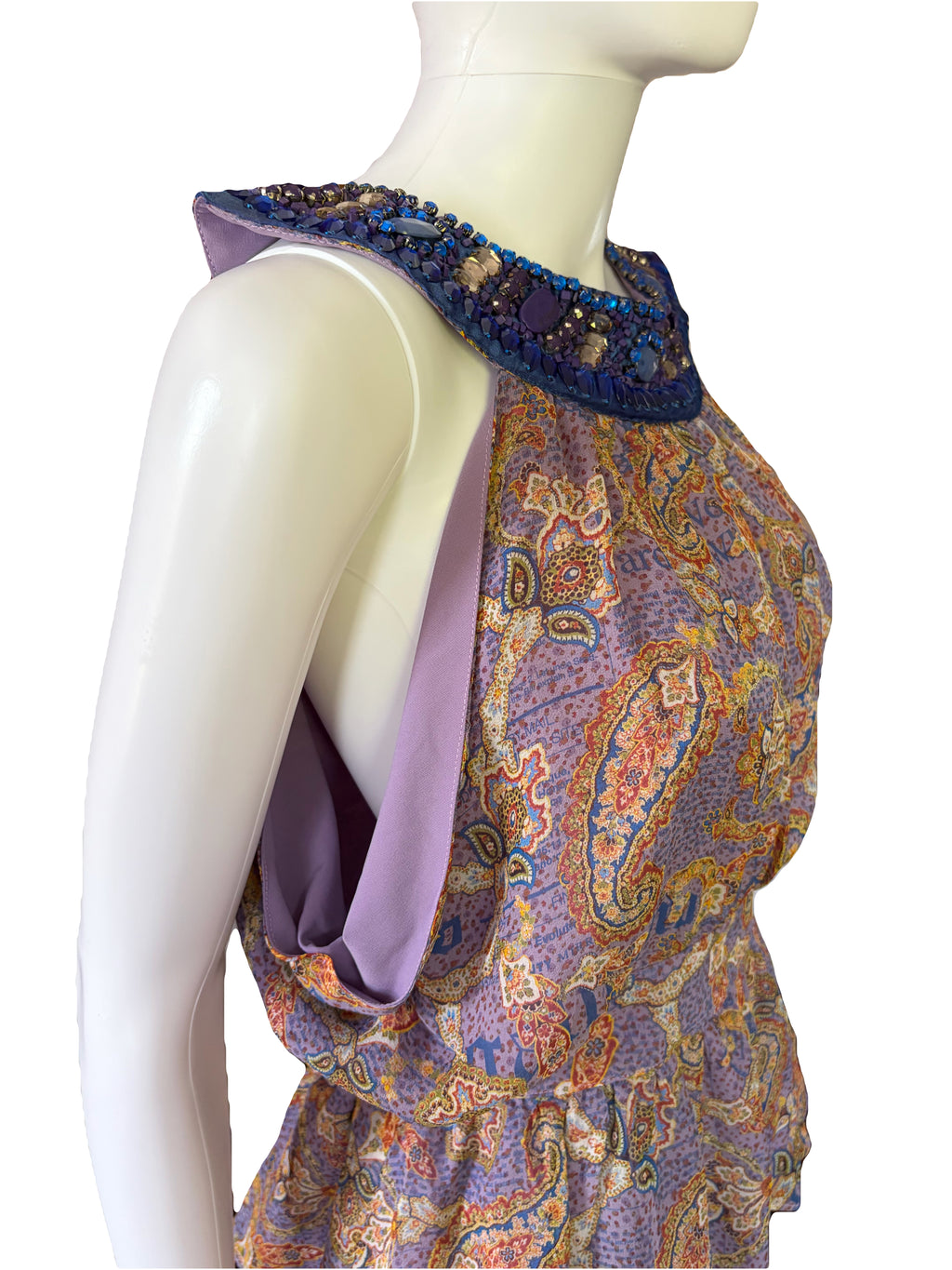 John Galliano 2000 Vintage Paisley Top Embellished Sequins.