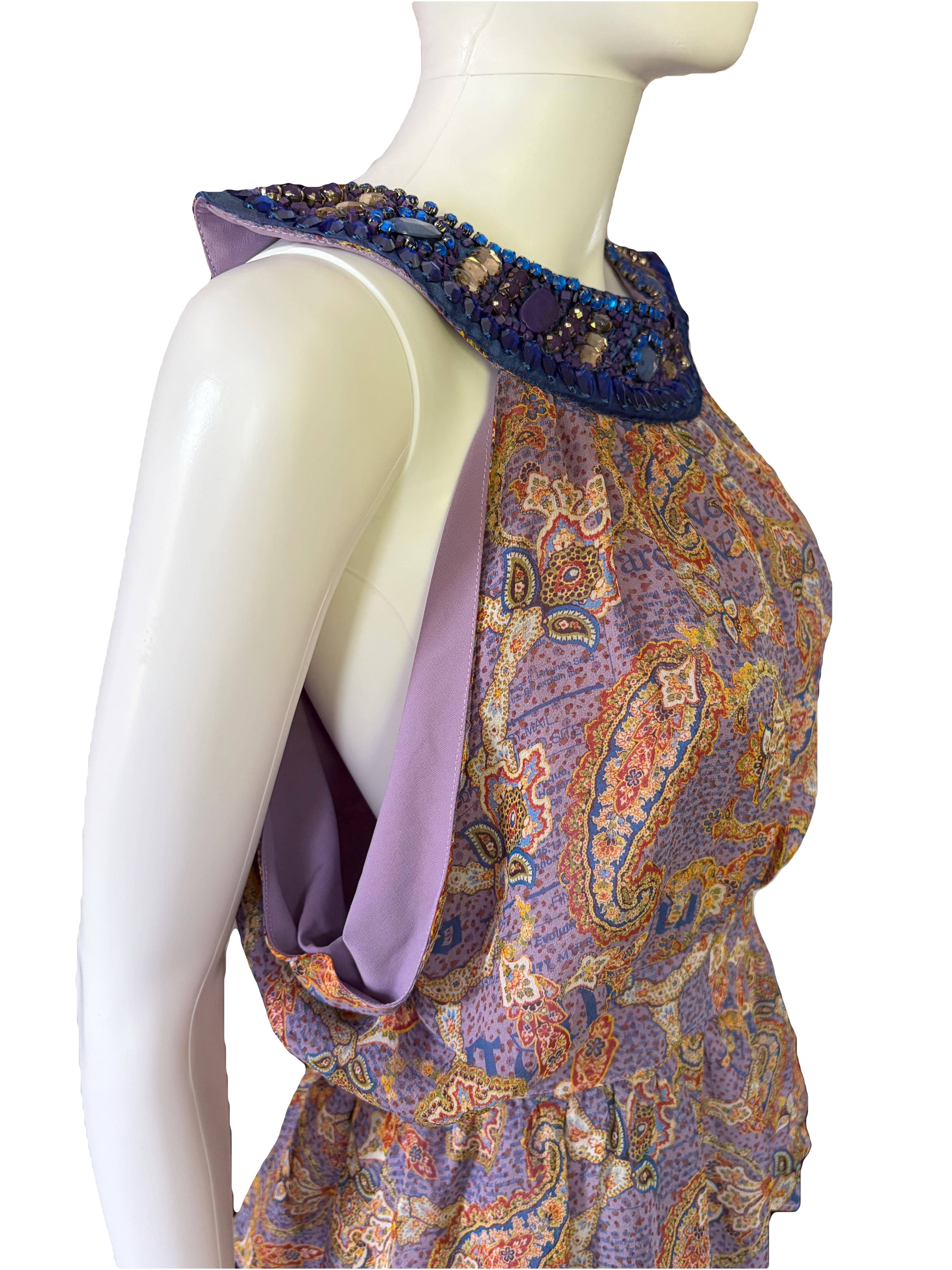 John Galliano 2000 Vintage Paisley Top Embellished Sequins.
