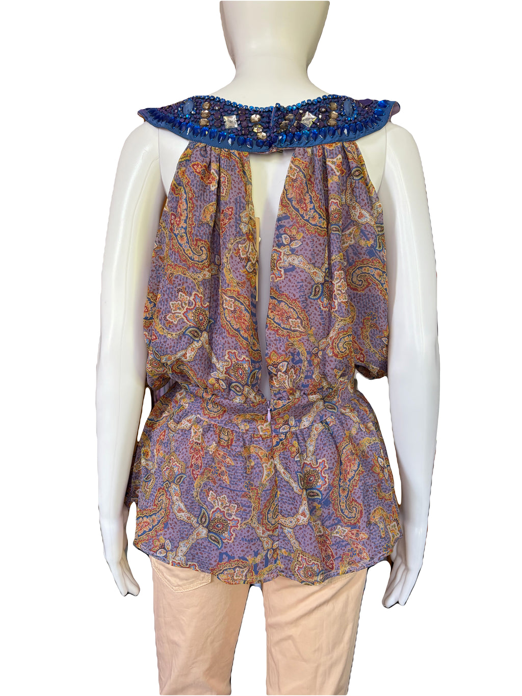 John Galliano 2000 Vintage Paisley Top Embellished Sequins.