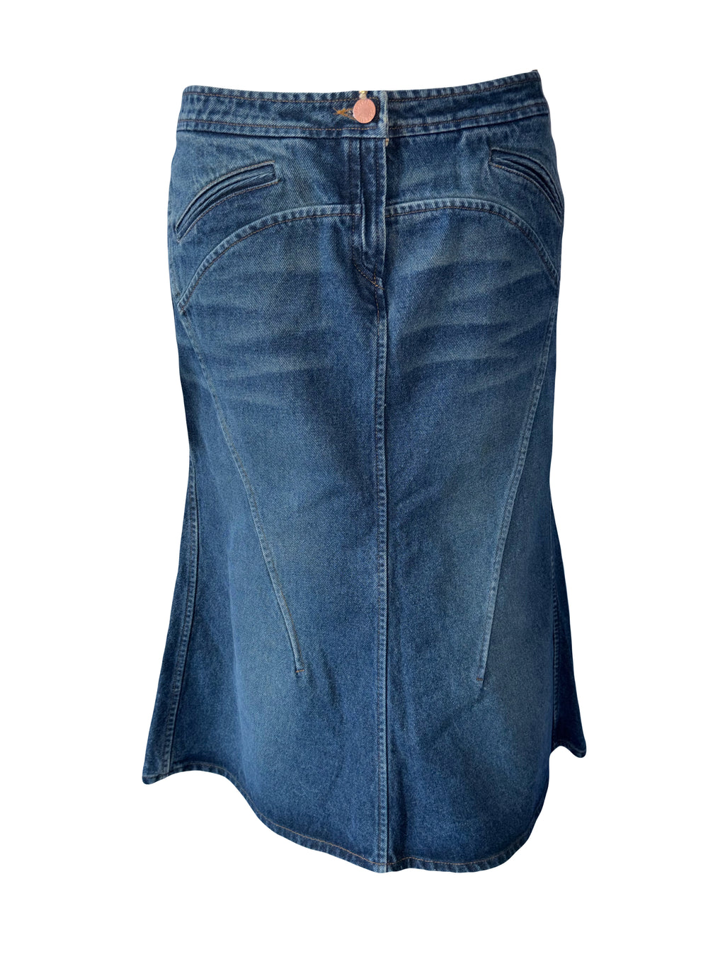 Roberto Cavalli 2000s Vintage Denim Skirt Mid Length Size M