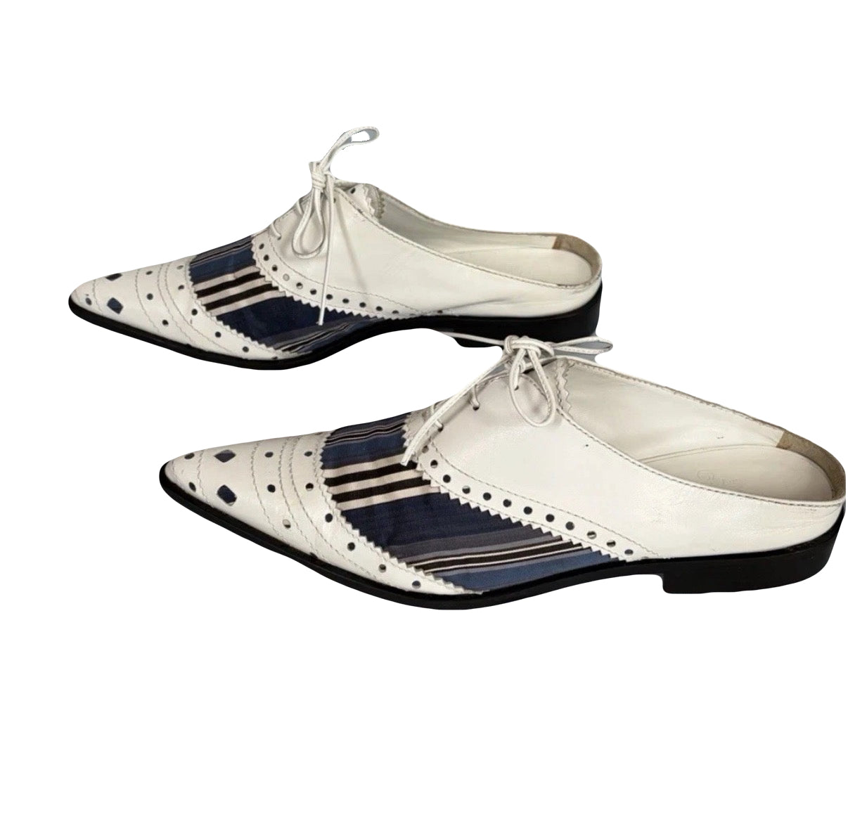 John Galliano Spring/2002 Pointed Slip On Flat Shoes Lace Up 39.5eu