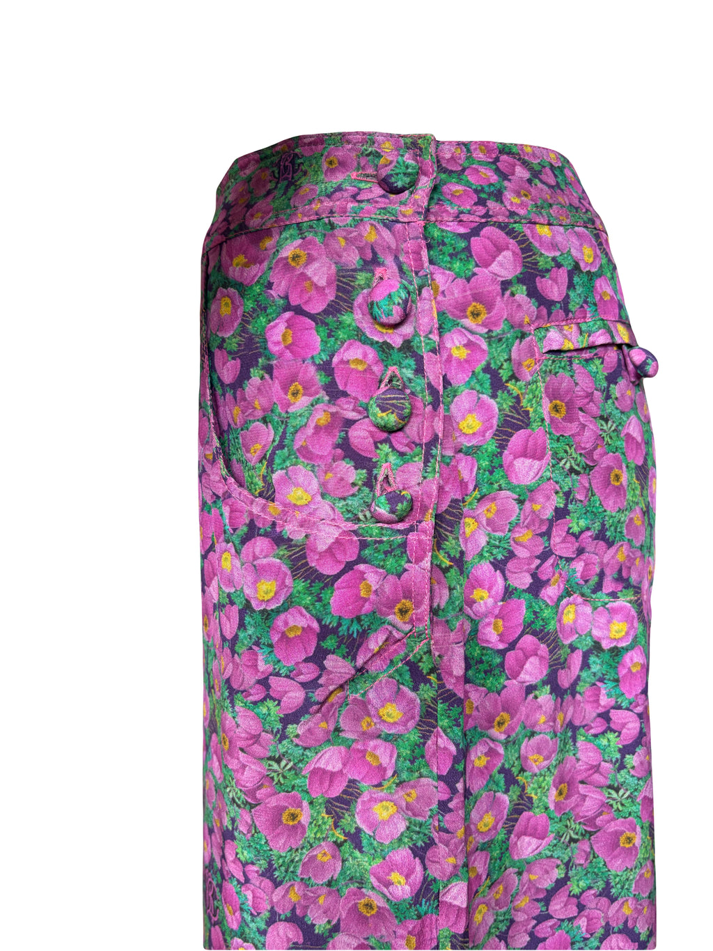 Roberto Cavalli Spring/Summer 2008 Purple Floral Wide Leg Trousers 38IT