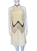 John Galliano 2000s Creamy Being Silk Sheer Dress with sequins