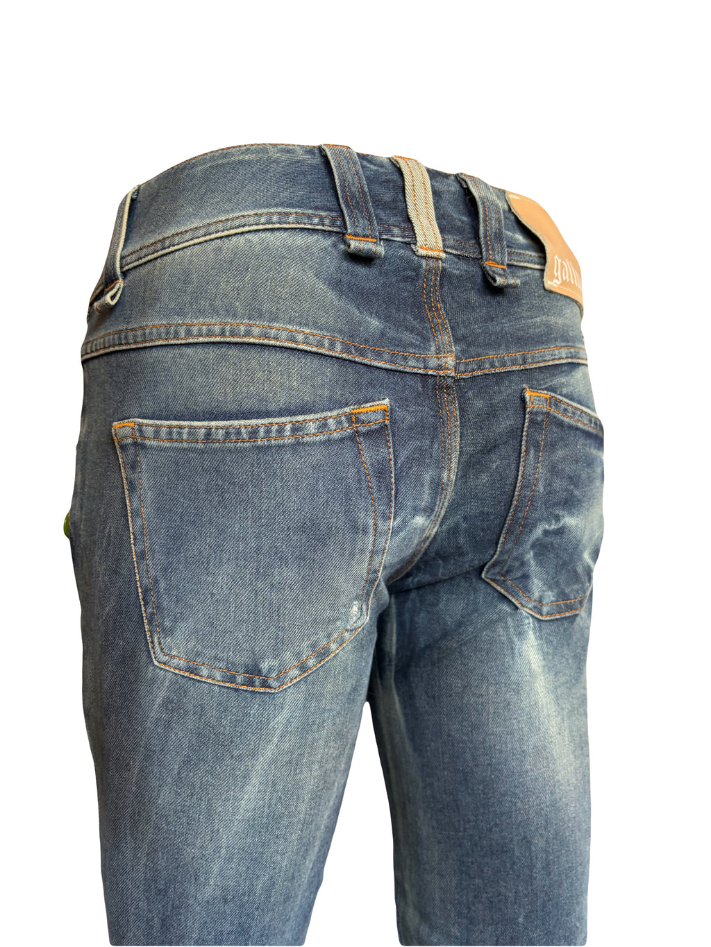 John Galliano 2000s Cropped Jeans Light Blue Buttons Design