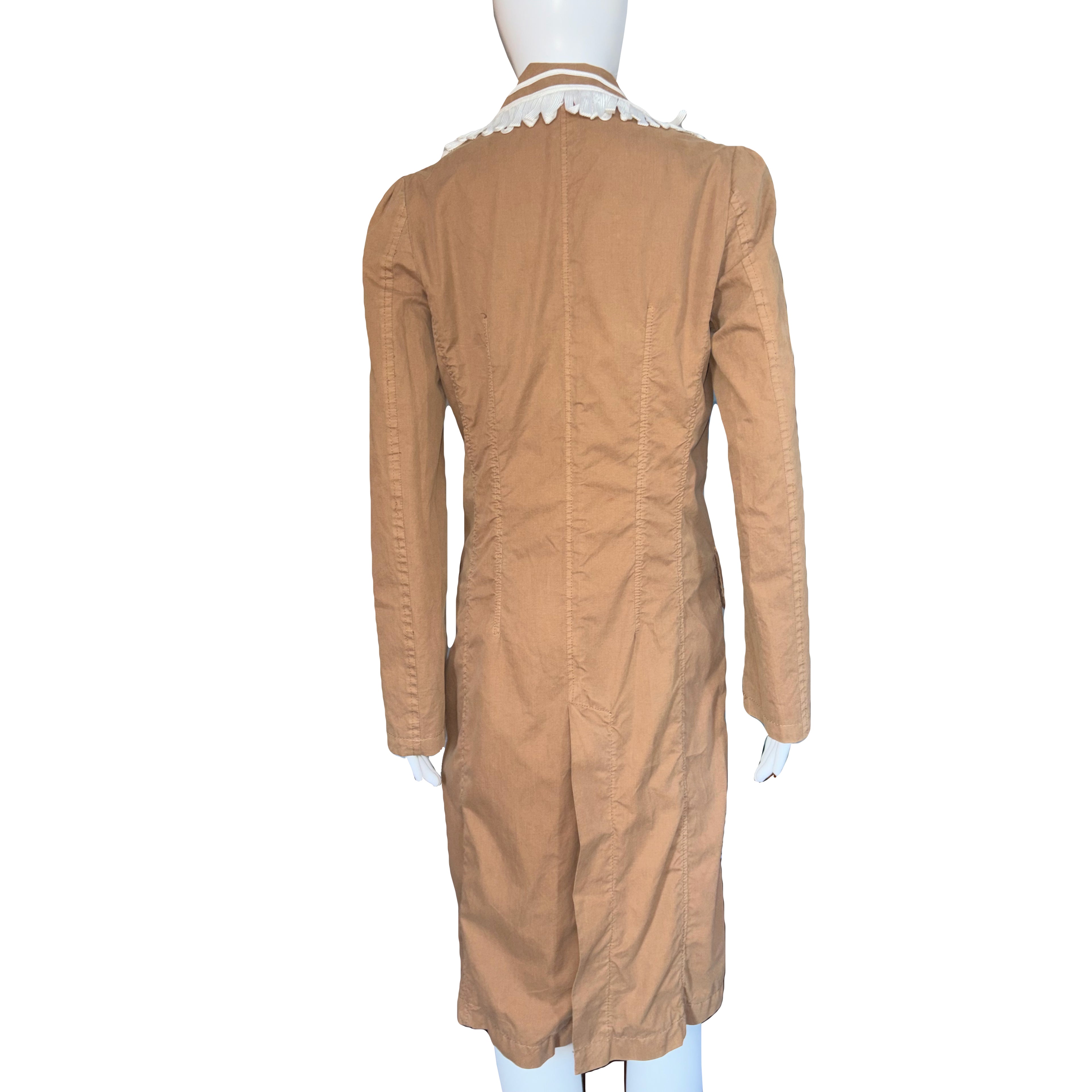 John Galliano Trench Coat White Embroidery 42IT