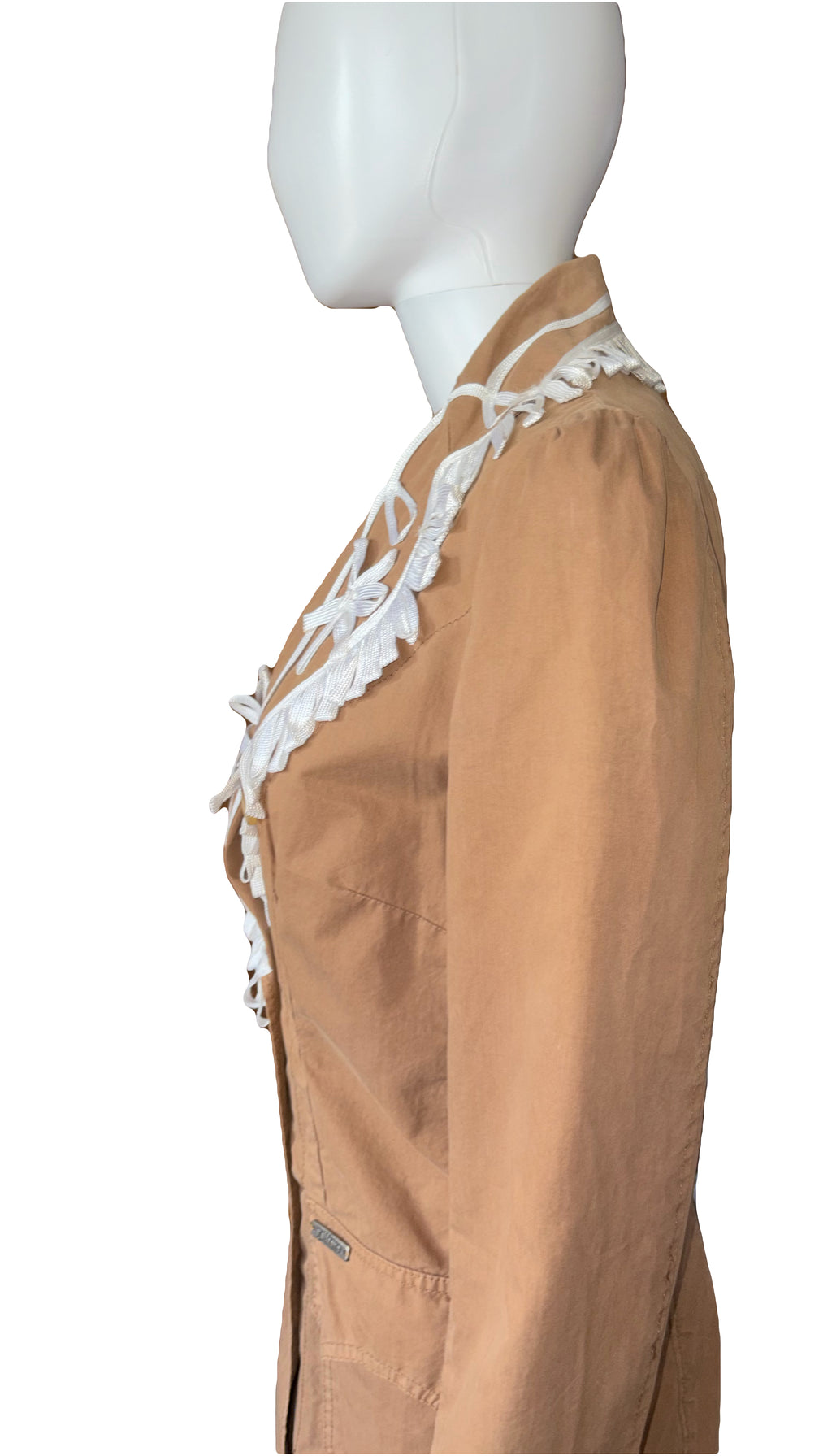 John Galliano Trench Coat White Embroidery 42IT
