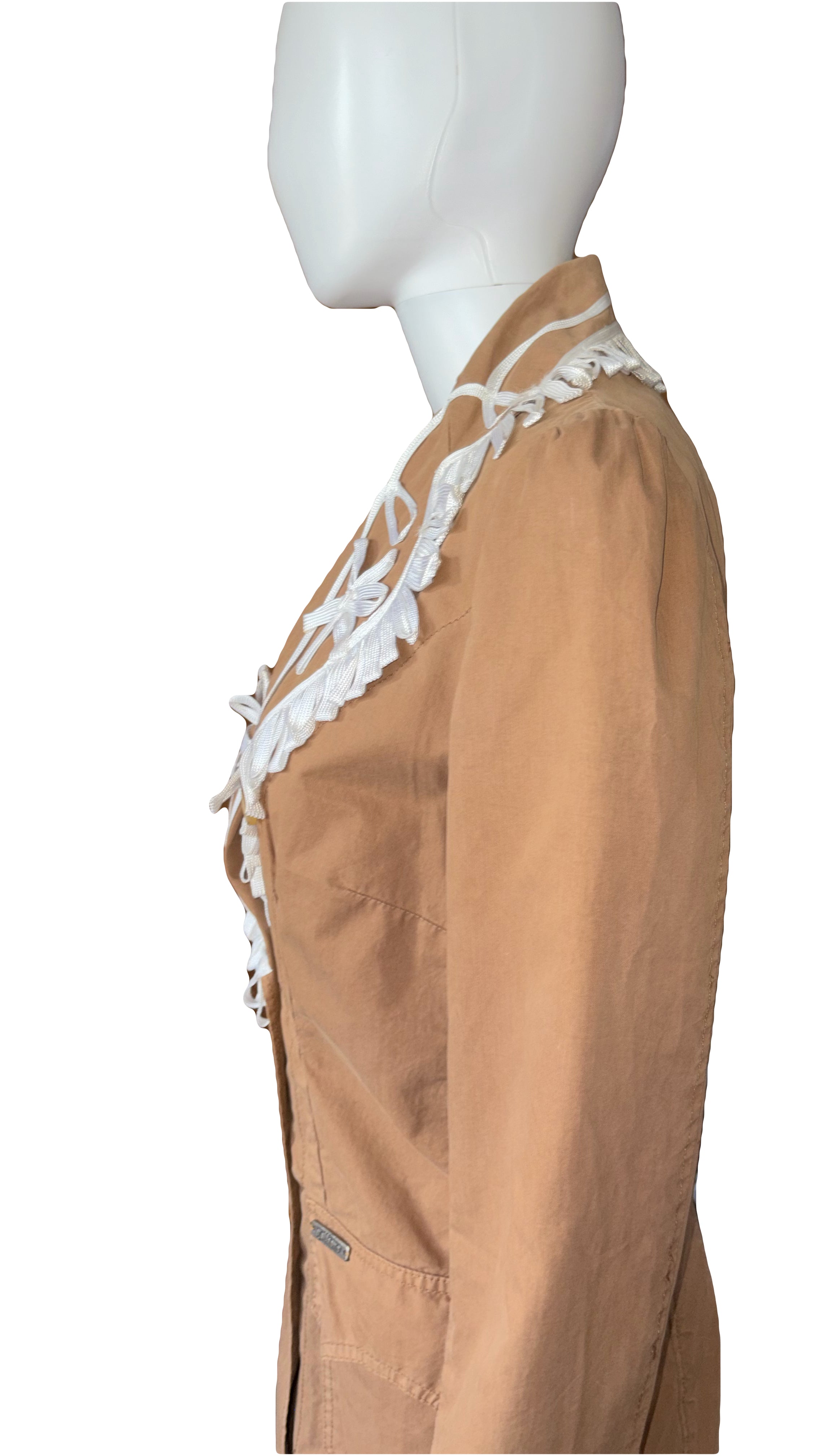 John Galliano Trench Coat White Embroidery 42IT