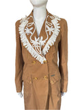 John Galliano Trench Coat White Embroidery 42IT