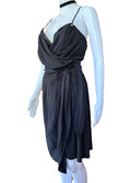 John Galliano 2000s Black Bustier Draped Layered Dress