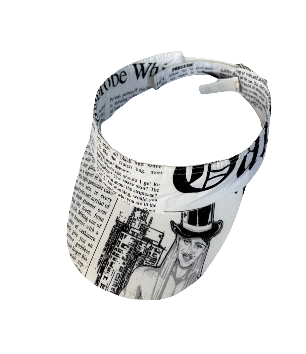 John Galliano Vintage Newspaper Gazette Print Visor