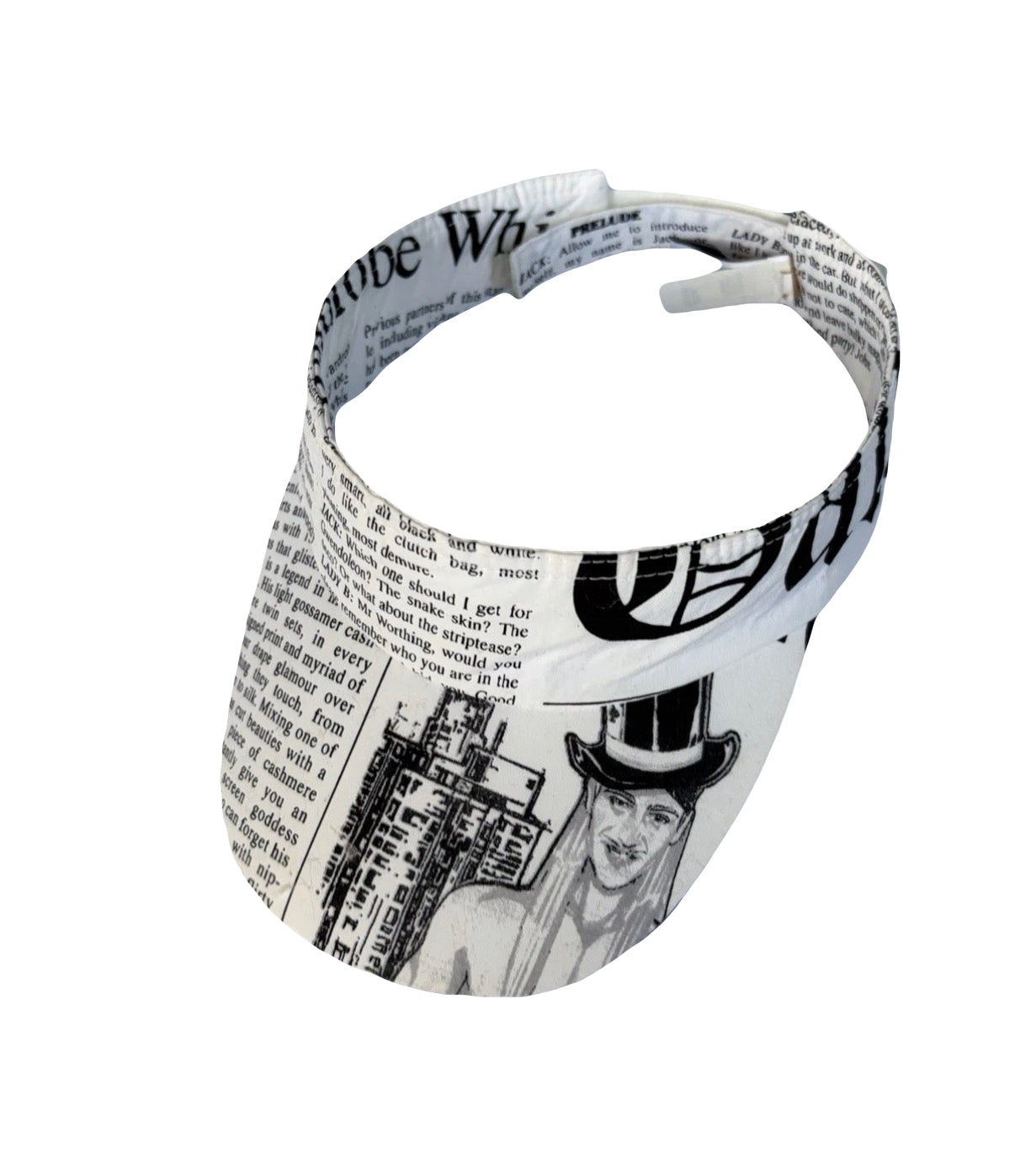 John Galliano Vintage Newspaper Gazette Print Visor
